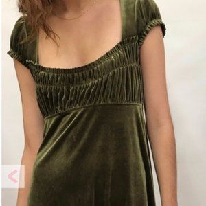 Free People Vintage Emerald Velvet Dress